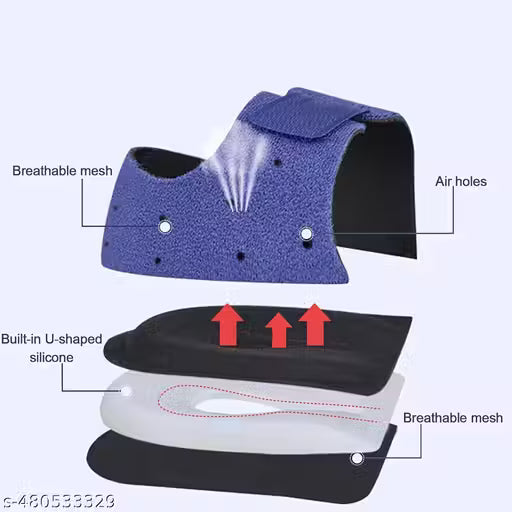 Gel Heel Cups and Heel Pads – Shock Absorbing Cushion Support for Men and Women | Heel Protector for Heel and Ankle Pain Relief (Blue, Free Size)