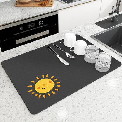 Large Dish Drying Mat for Kitchen Countertops | Absorbent Quick-Dry Mat (40 x 60 CM)