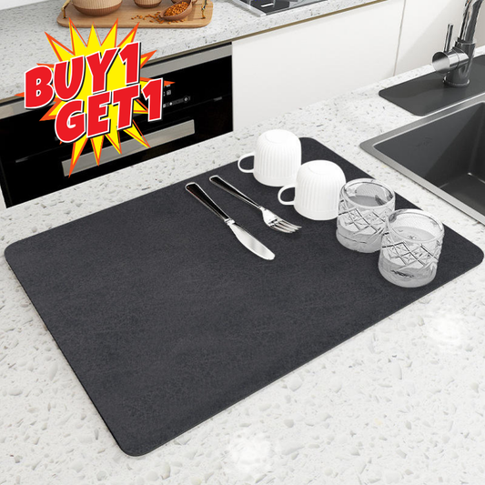 Large Dish Drying Mat for Kitchen Countertops | Absorbent Quick-Dry Mat (40 x 60 CM)