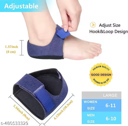 Gel Heel Cups and Heel Pads – Shock Absorbing Cushion Support for Men and Women | Heel Protector for Heel and Ankle Pain Relief (Blue, Free Size)